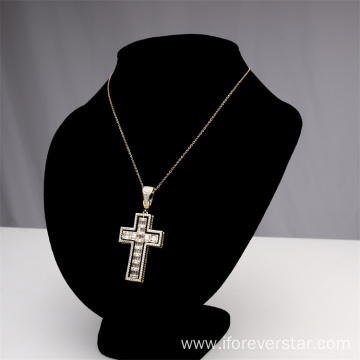 silver cz pave cross charm pendant jewelry